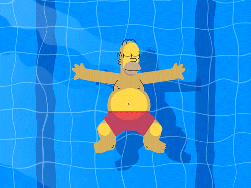 Homer Pool Time animation gif homer illustration image simpson vector