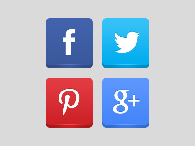 Social Icons button shine simple