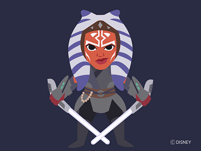 The Mandalorian Season 2 Sticker: Ahsoka adobe ahsoka animation character clone wars design disney graphic design illustration illustrator light saber mandalorian motion graphics star wars vector