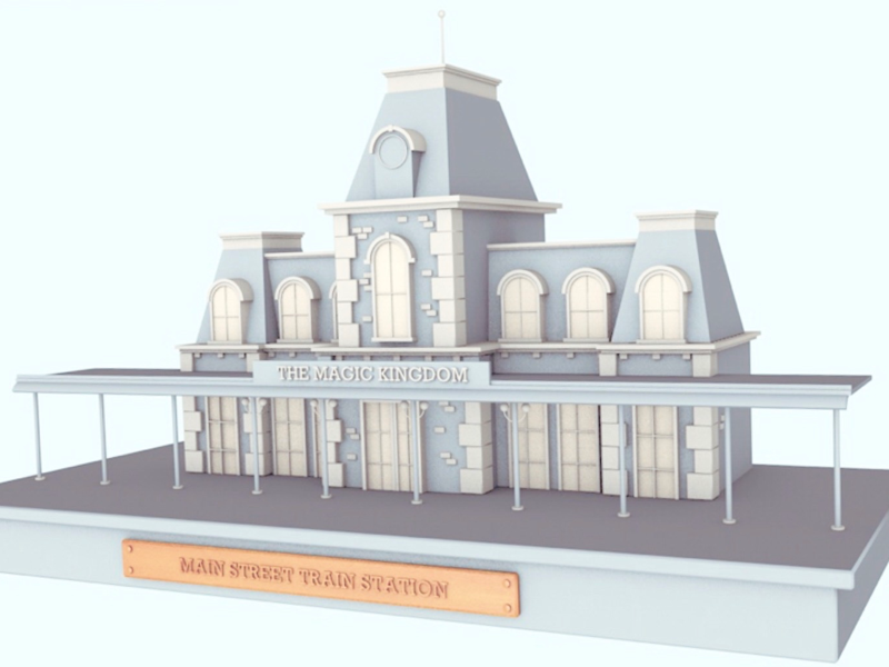 Magic Kingdom Main Street Station toy model 3d modeling 3d illustration main street station disney world walt disney world magic kingdom cinema 4d cinema4d disney