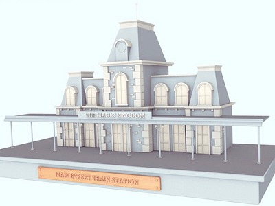 Magic Kingdom Main Street Station 3d 3d modeling cinema 4d cinema4d disney disney world illustration magic kingdom main street station model toy walt disney world