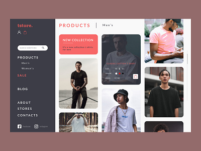 Minimal shop concept design minimal shop t shirt web web design