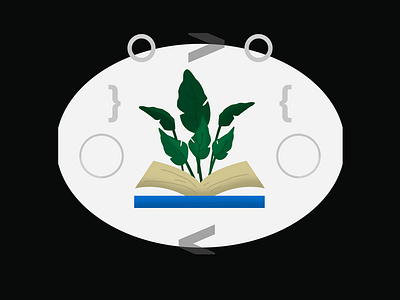 Book with growth (Research) blue book growth icon illustration pages plant shapes tree