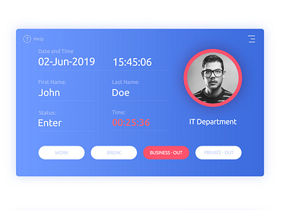 UI Design - Time and attendance software