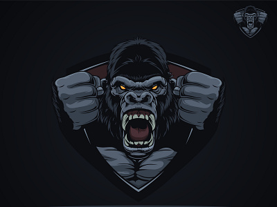 Gorilla Mascot Emblem Logo angry animal art badge black cartoon dead design element emblem gorilla graphic head icon illustration isolated label logo mascot mascots