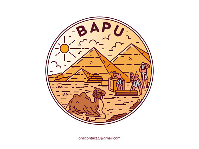 BAPU apparel design badge logo badgedesign design graphic design illustration logo merch merch design merchandise merchandise design merchant monoline monoline logo pacth patchwork sticker sticker design travel vintage illustration