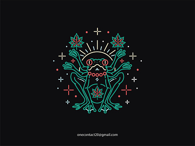 Frog Addict badgedesign cannabis cannabis branding cannabis design cannabis logo design frog graphic design illustration illustrator merch merchandise merchandise design monoline neon neon light tshirt design vector vintage badge vintage illustration