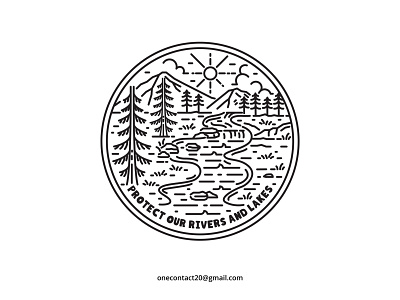Protect Our Rivers and Lakes abstract animal art background design element graphic icon illustration line logo nature outdoor river sea sign symbol travel vector water