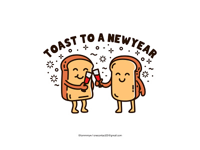 Toast To A Newyear apparel design apparel graphics apparel logo badgedesign bread bread logo christmas cute cute art cute illustration graphic design illustration illustrator line logo logo design logodesign logotoons monoline vintage illustration