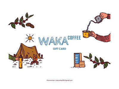 Waka Coffee Gift Card apparel design apparel graphics apparel logo badge logo badgedesign card design coffee coffee cup coffee shop coffeeshop giftcard graphic design graphic design graphicdesign logo merchandise monoline monoline logo vintage badge vintage illustration