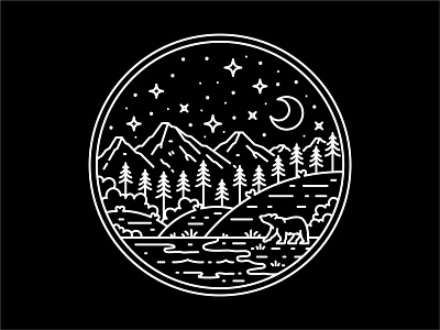 Night Bear Badge Logo