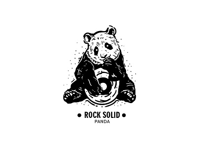 Rock Solid Panda artist artwork badge badge design badgedesign badgers design graphic design illustration logo monoline panda sticker sticker art tshirt tshirt design tshirt graphics vector