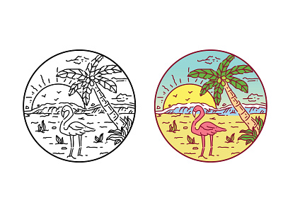 Aruba Island artist aruba badge logo badgedesign culture design graphic design illustration illustrator logo monoline monoline logo vector vintage badge vintage badges vintage illustration