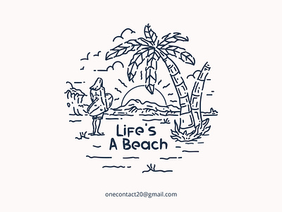 Life A Beach vector illustration design apparel beach clothing design fashion graphic label ocean print retro shirt summer surf surfer surfing tropical tshirt typography vector vintage