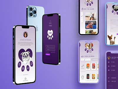 Dale "Amorrr" Aplicación para mascotas animal app design branding diseño diseño grafico gatos graphic design mascotas perros pets ui