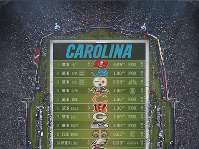 Panthers NFL Schedule Background by Daniel Beaton on Dribbble