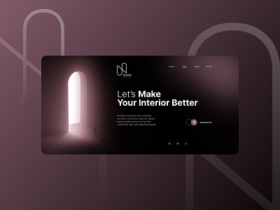 Interior Studio Main Screen landing page logo ui ui design ui designer ux