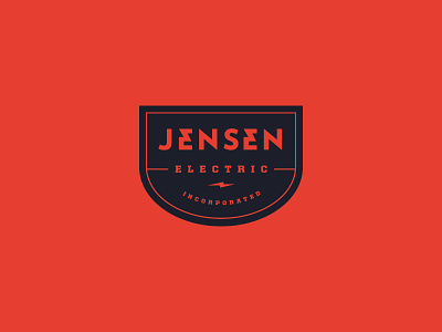 Jensen Electric badge bolt electric incorporated lighting bolt logo