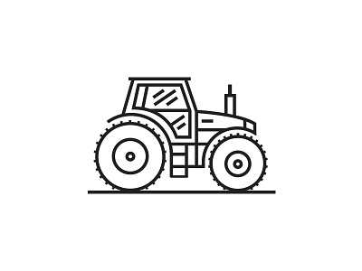 Tractor agriculture icon line tractor