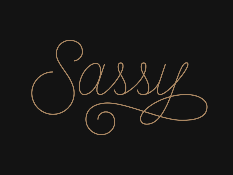 Sassy custom gold handles monoline script type