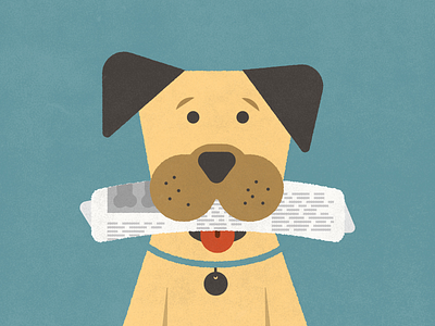 Puppy dog leash newspaper puppy