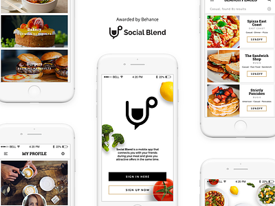 Social Blend app app design food food app food app ui interface mobile mobile app mobile app design mobile design restaraunt restaurant app ui ux ui design