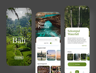 Mobile App UI Visit Bali appdesign bali balinese interactiondesign landingpage mobileapp uidesign uiux userexperience userexperiencedesign userinterface userinterfacedesign uxdesign visitbali webdesign