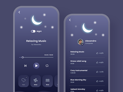 UI Design Sleeping Music App