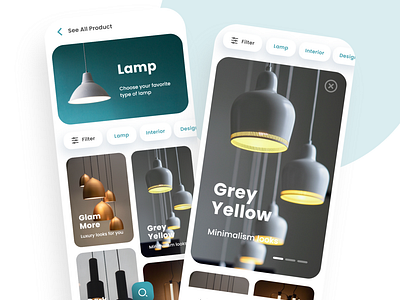 UI Design Lamp Shop Mobile App