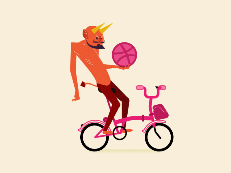Diablo on Brompton angry bicycle brompton debut devil diablo flower funny gif ride smoke