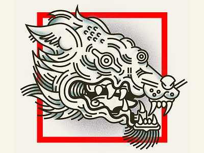 Angry wolf angry old outline school tattoo vector wolf