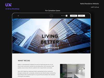 Nahid Residence Website branding design freelancing product page ui ui ux uiuxdesign ux uxresearch web