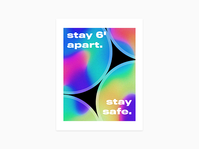 stay 6' apart. stay safe. design minimal typography