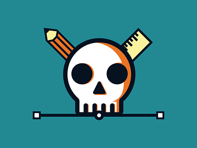 Designer Skull design illustration