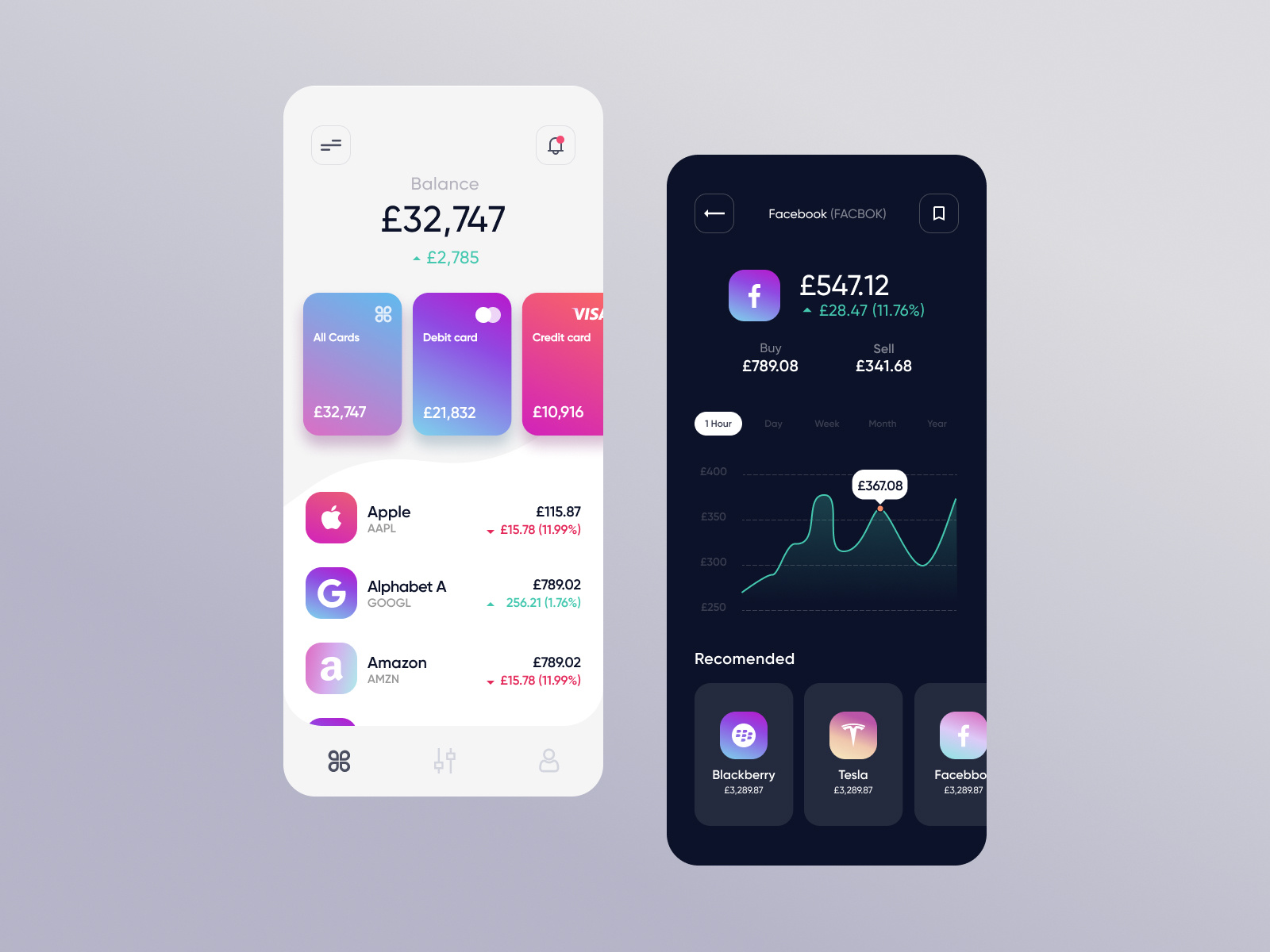 Banking app concept by Mohamed Mazouz on Dribbble