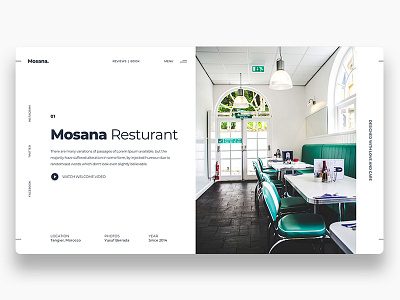 Mosana Resturant. art clean color design ecommerce experience front end inspiration interaction interface minimal resturant typography ui user ux visual web