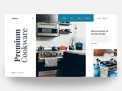 Modern. | Premium Cookware clean clean design color design experience homepage homepage design inspiration interface landing design landing page minimal minimal design ui user ux visual web web design web page