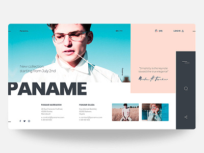 Paname. clean clean design design ecommerce ecommerce design experience homepage interaction interface landing page minimal minimal design ui ui design user ux visual web web design web page