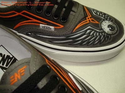 Vans 3 400 airbrush dutch paint pinstriping shoes sneacker vans von