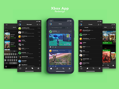 Xbox App Redesign app console games gaming ios microsoft prototpying redesign sketch ui design ux video games xbox xbox one