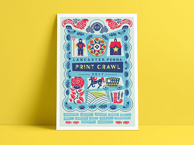 Lancaster Print Crawl Poster branding design graphic design illustration poster