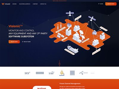 Intorel Landing Page Design concept illustration isometric visual identity web design website