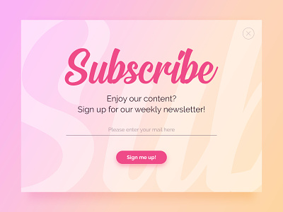 Daily UI Challenge #026 - Subscribe 026 challenge colorful daily 100 challenge dailyui gradient graphic graphicdesign newsletter popup subscribe ui ux web webdesign
