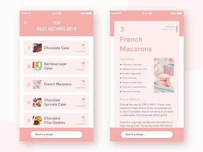 Daily UI Challenge #019 - Leaderboard 019 app cakes challenge daily dailyui graphicdesign leaderboard pink recipes ui ux