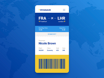 Daily UI Challenge #024 - Boarding Pass