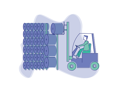 Forklift forklift illustration men work