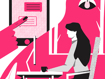 Work colors illustration office people pink women work