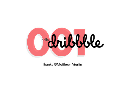Hello Dribbble debut layout lettering