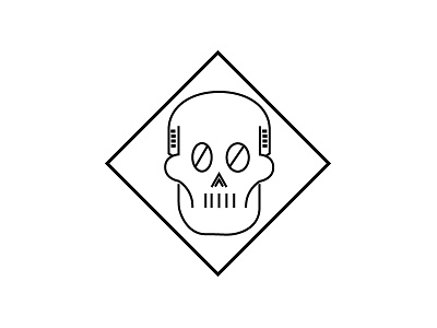 Skull Badge badge logo minimal skull