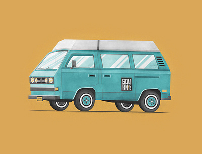 Retroized Company Van 70s illustration photoshop texture van vector volkswagen